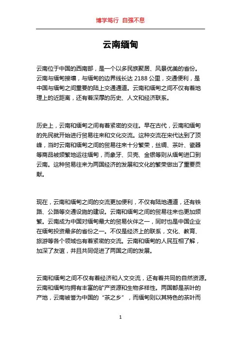 云南缅甸_精品文档