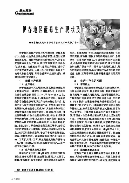 伊春地区蓝莓生产现状及产业发展建议