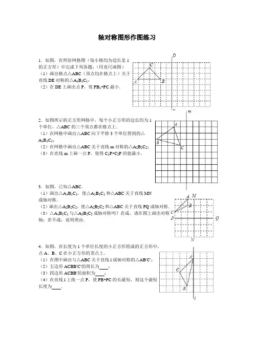 轴对称图形作图强化练习20题(坐标轴对称问题)