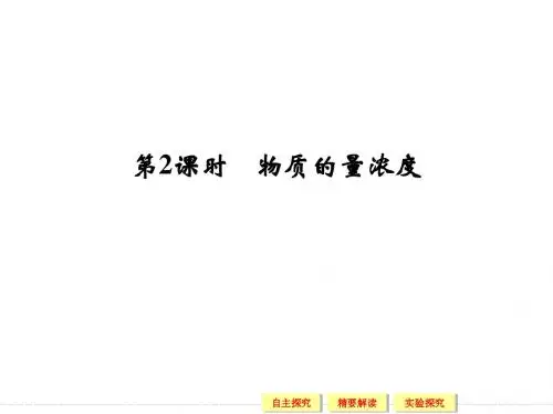 【化学】鲁科版必修1课件：第1章3节(第2课时)物质的量浓度