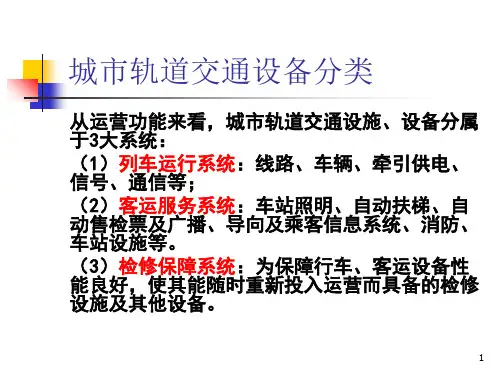 详解城市轨道交通系统设备专题培训课件