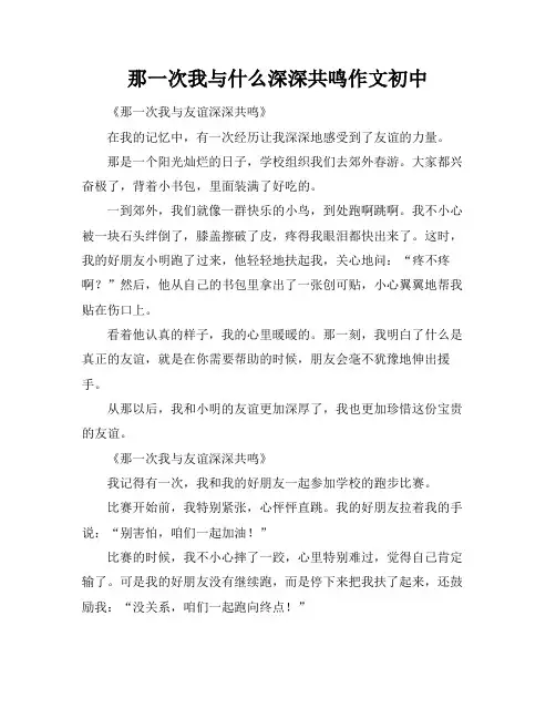 那一次我与什么深深共鸣作文初中