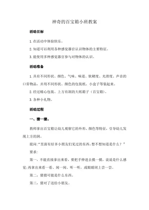 神奇的百宝箱小班教案