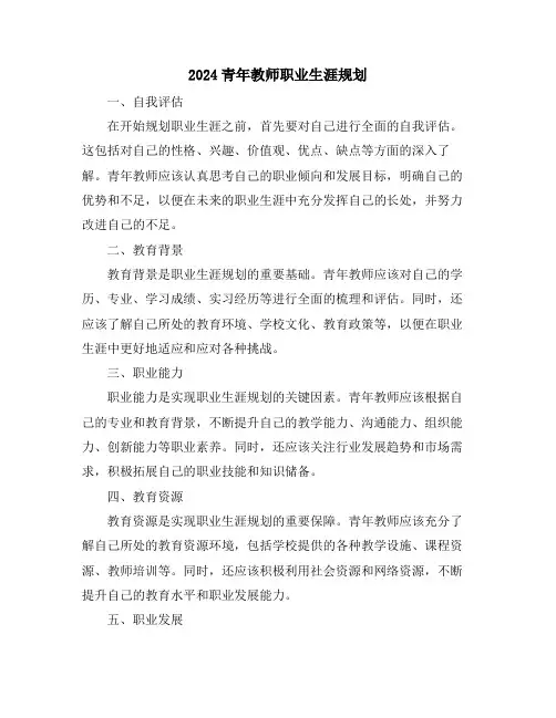 2024青年教师职业生涯规划