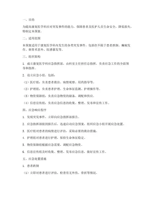 康复医学科应急预案