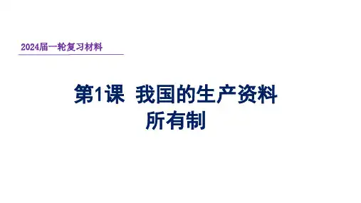 第一课 我国的生产资料所有制 课件-2024届高考政治一轮复习统编版必修二经济与社会