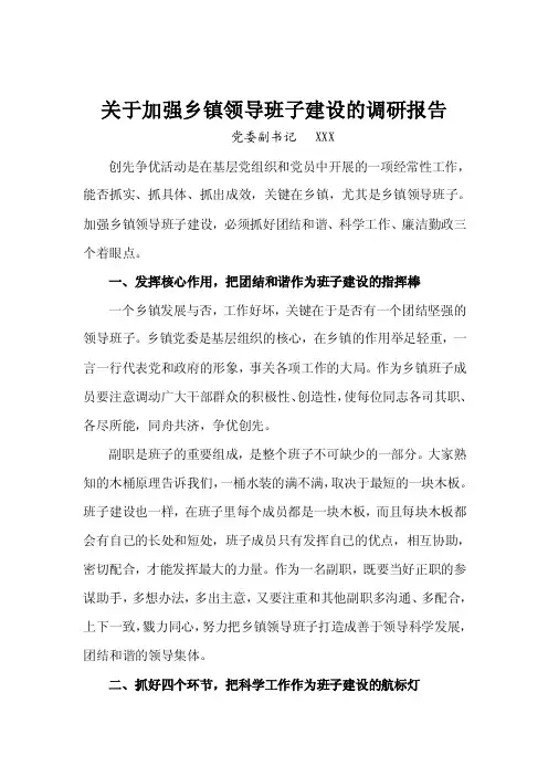 乡党委副书记调研报告.doc