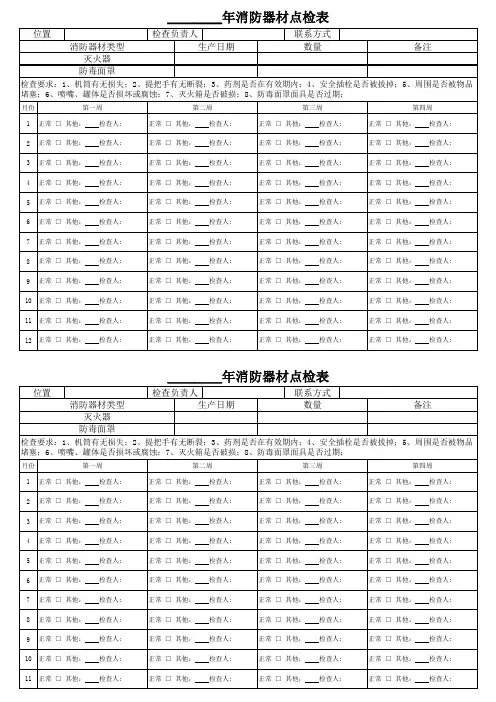 消防器材点检表