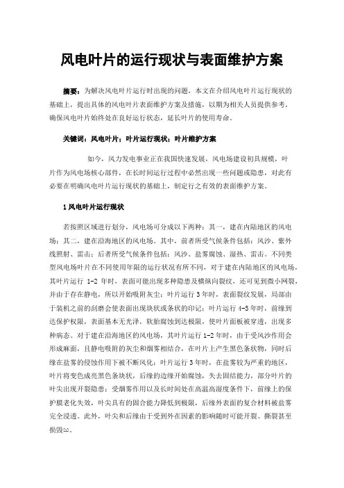 风电叶片的运行现状与表面维护方案
