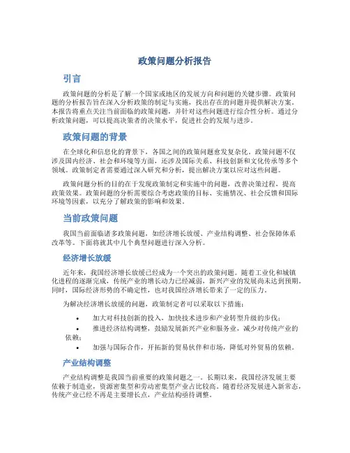 政策问题分析报告