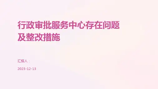 行政审批服务中心存在问题及整改措施