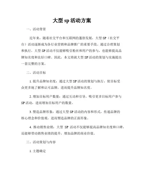大型sp活动方案