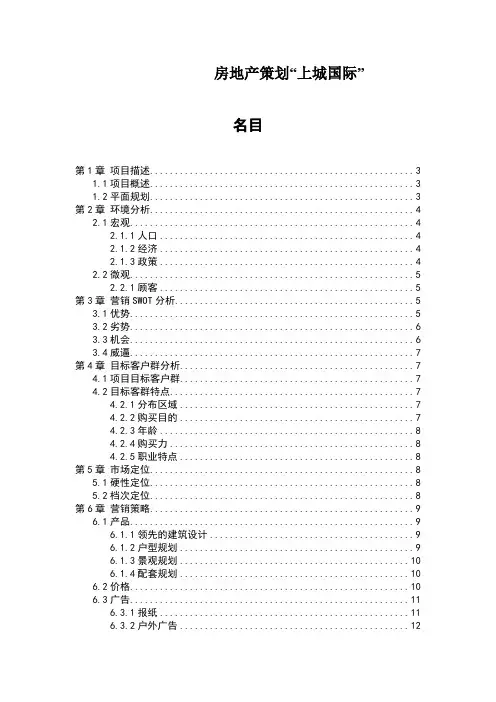 房地产策划“上城国际”