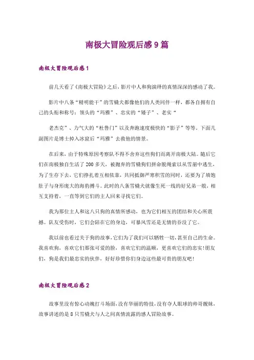 南极大冒险观后感9篇
