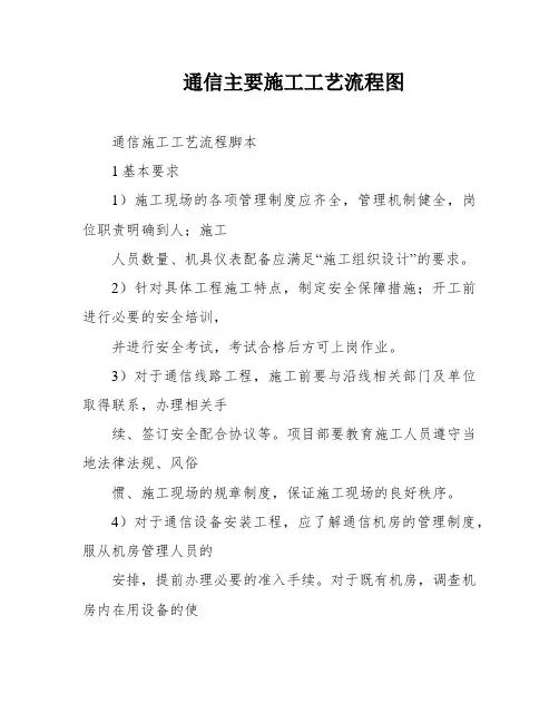 通信主要施工工艺流程图