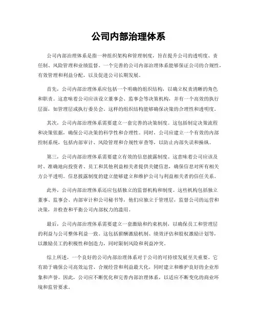 公司内部治理体系