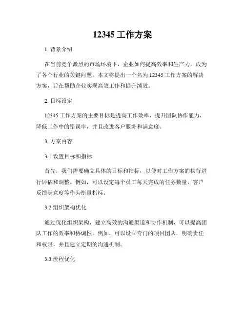 12345工作方案