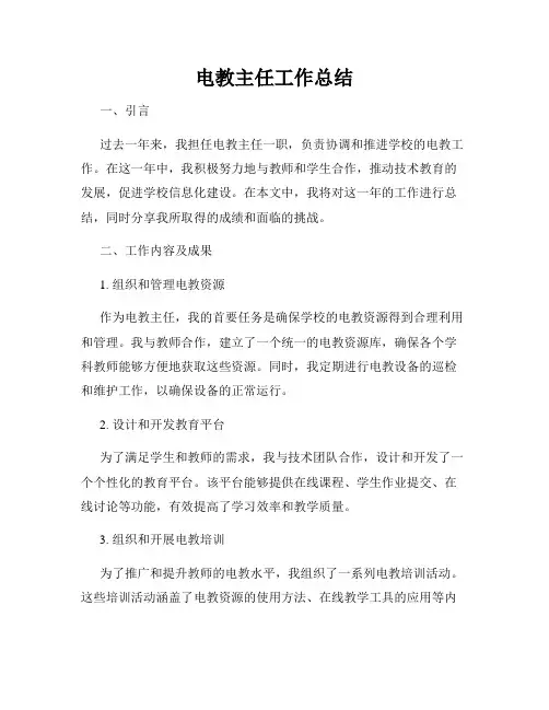 电教主任工作总结