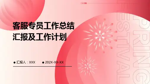 客服专员工作总结汇报及工作计划PPT