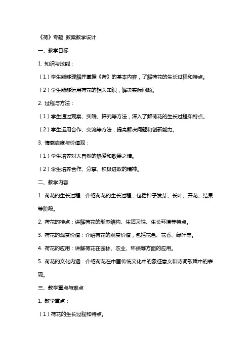 《荷》专题 教案教学设计