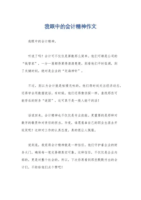 我眼中的会计精神作文