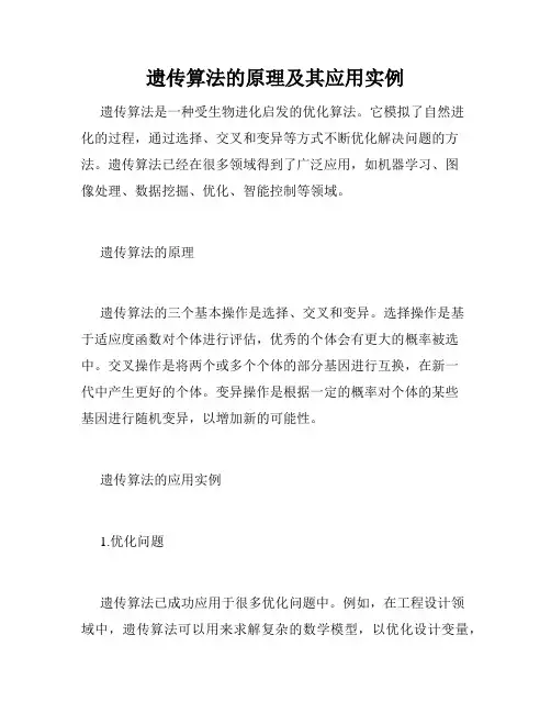 遗传算法的原理及其应用实例