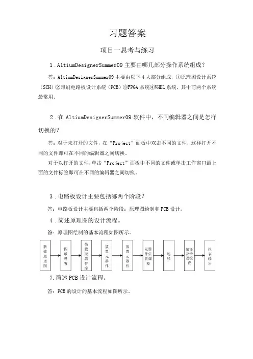 《印制电路板的设计与制造》-习题答案