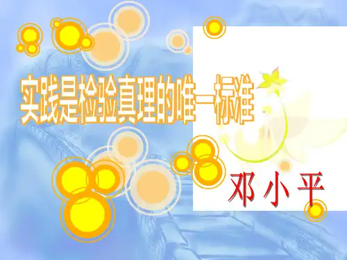 马哲 实践是检验真理的唯一标准