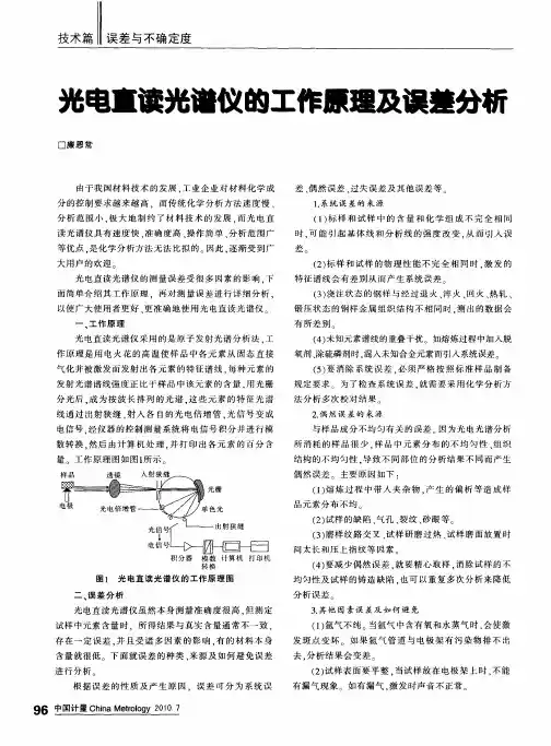 光电直读光谱仪的工作原理及误差分析