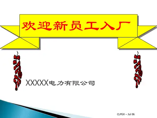 发电厂新员工入厂安全培训