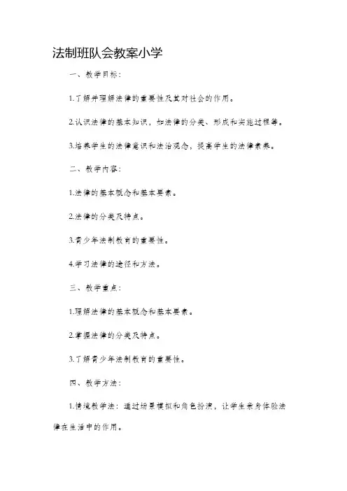 法制班队会教案小学