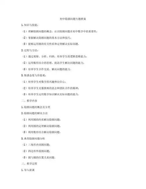 初中隐圆问题专题教案