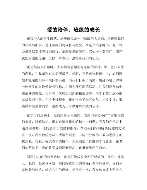 爱的陪伴：班级的成长