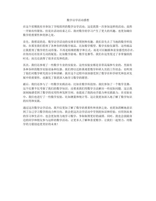 数学访学活动感想