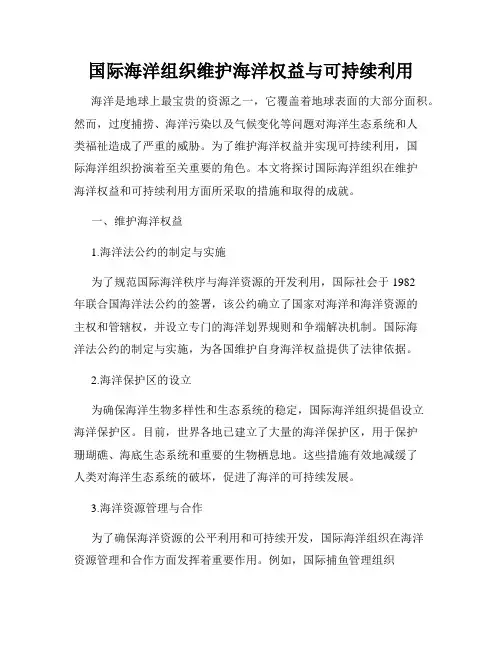 国际海洋组织维护海洋权益与可持续利用