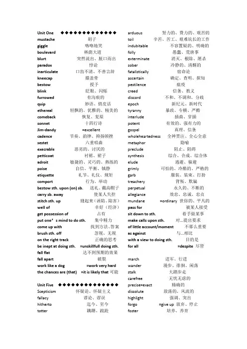 研究生综合英语(2)单词