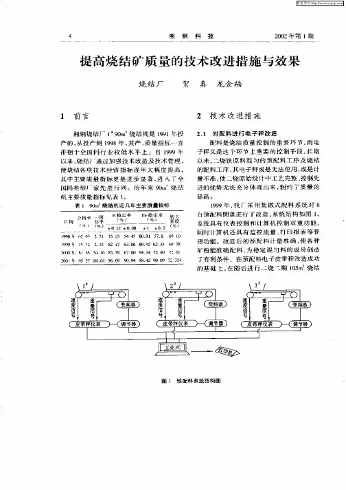 提高烧结矿质量的技术改进措施与效果