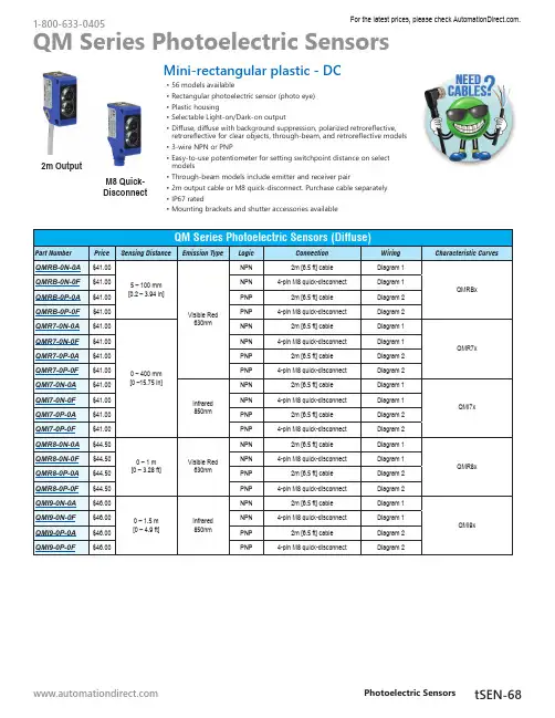 Omron QM Series 光电传感器说明书