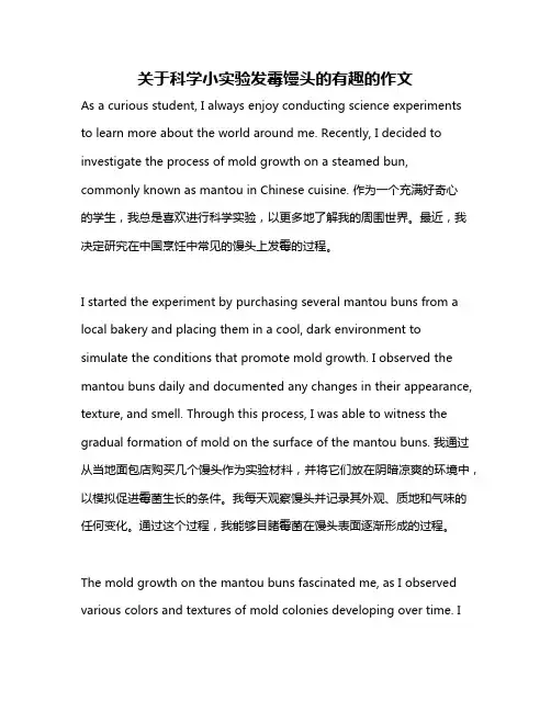 关于科学小实验发霉馒头的有趣的作文