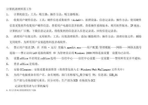 计算机巡检记录