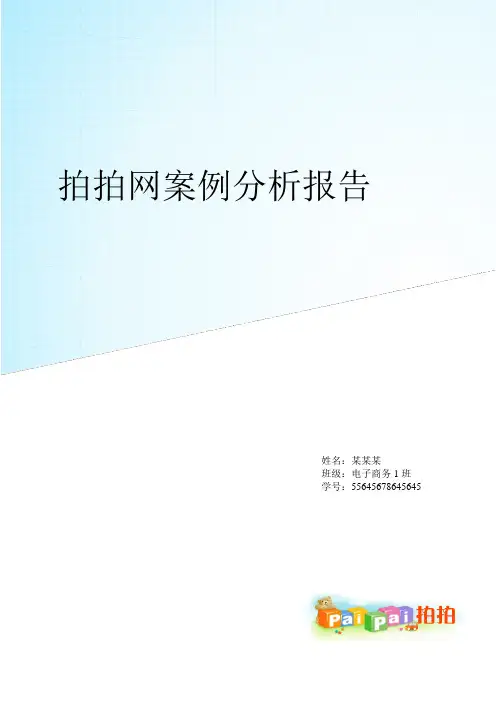 拍拍网案例分析报告