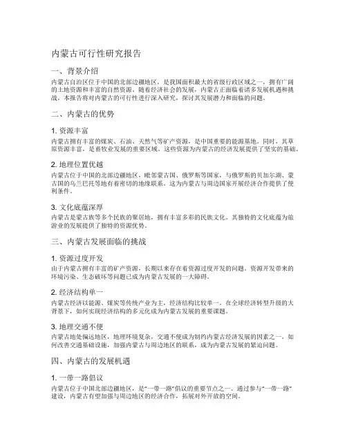 内蒙古可行性研究报告
