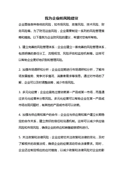 我为企业防风险建议