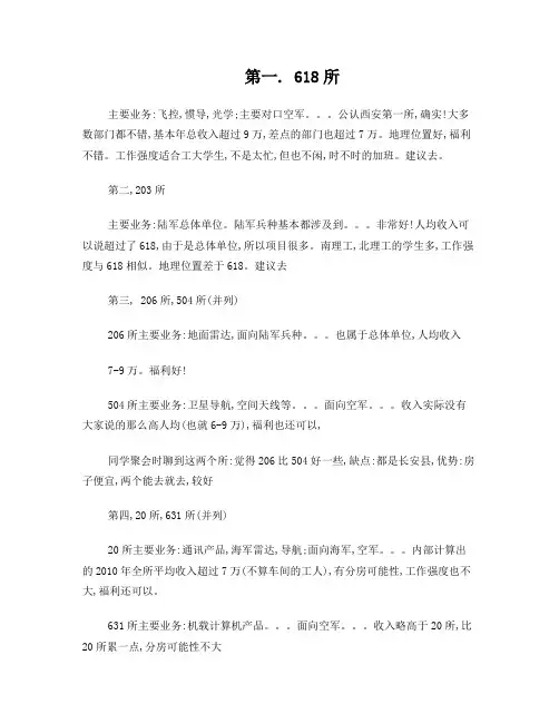西安所有研究所和外资企业