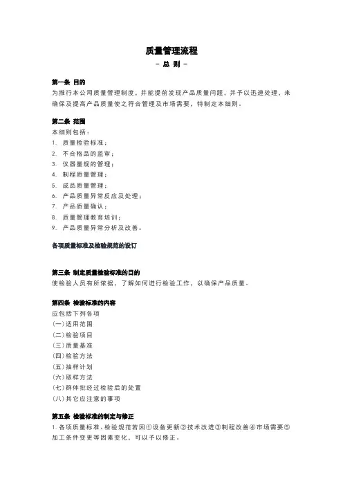 质量管理流程
