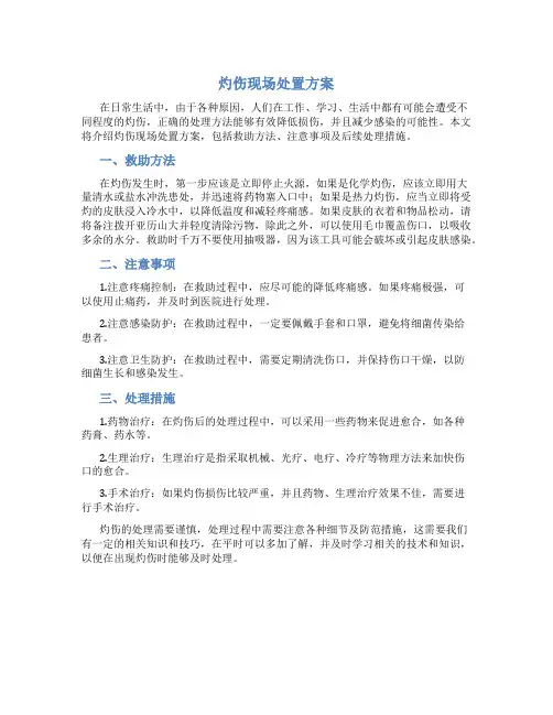 灼伤现场处置方案