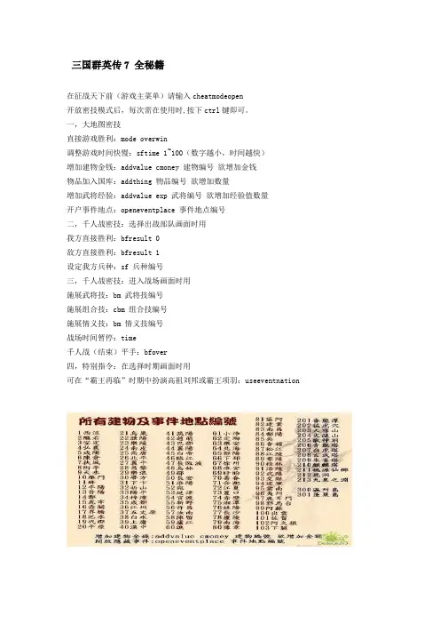 三国群英传7全秘籍.
