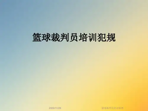 篮球裁判员培训犯规