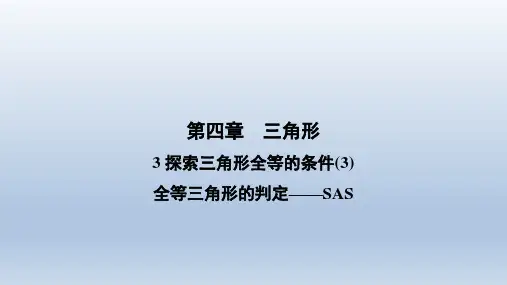 4.3探索三角形全等的条件(3)全等三角形的判定——SAS-2024学年北师大版数学七年级下册