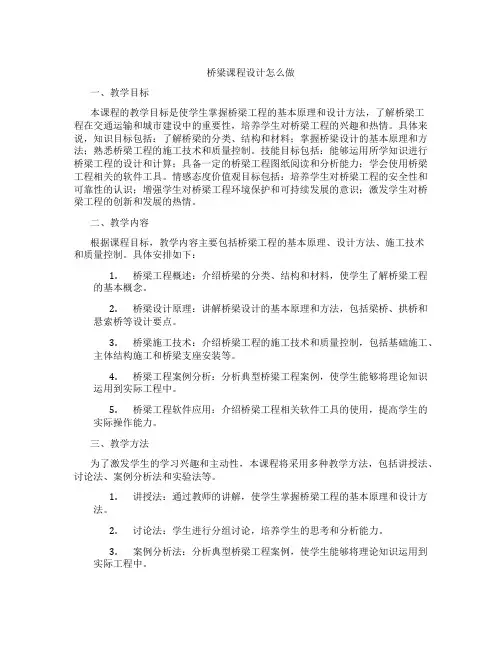 桥梁课程设计怎么做